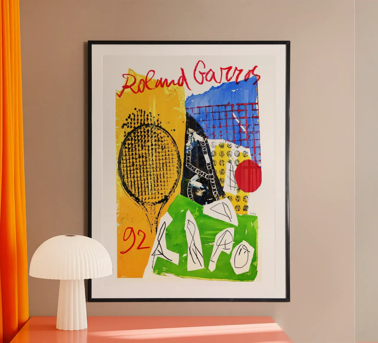 Roland Garros 1992 poster con telaio in legno da ART BEST