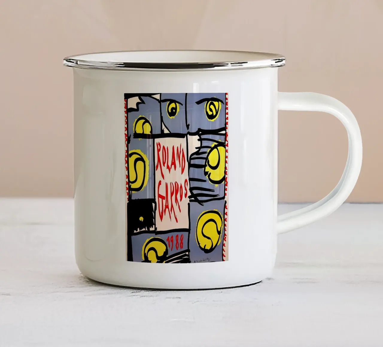 Rolland Garros Tennis tazza in smalto da ART BEST