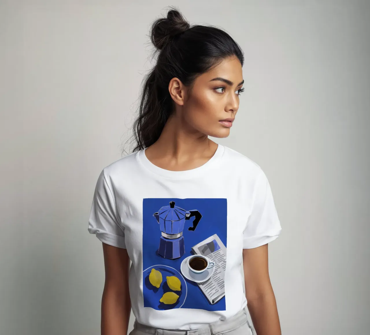 Caffè mattutino e limoni t-shirt da Flock Reverie