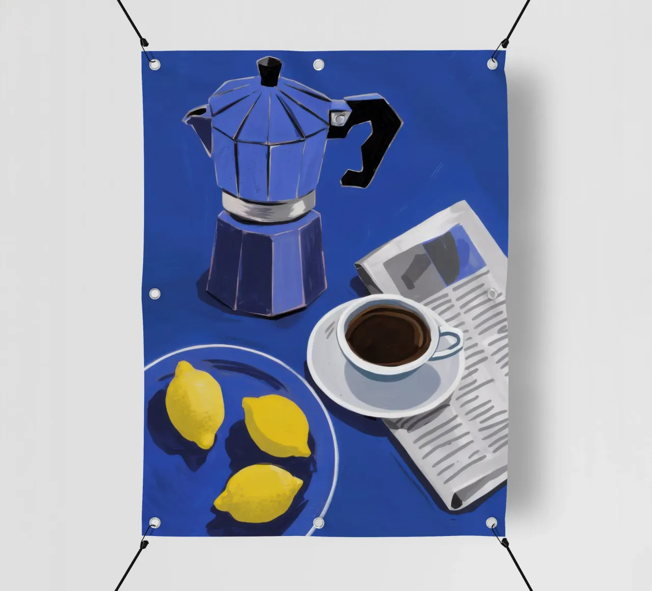 Caffè mattutino e limoni telo in pvc da Flock Reverie