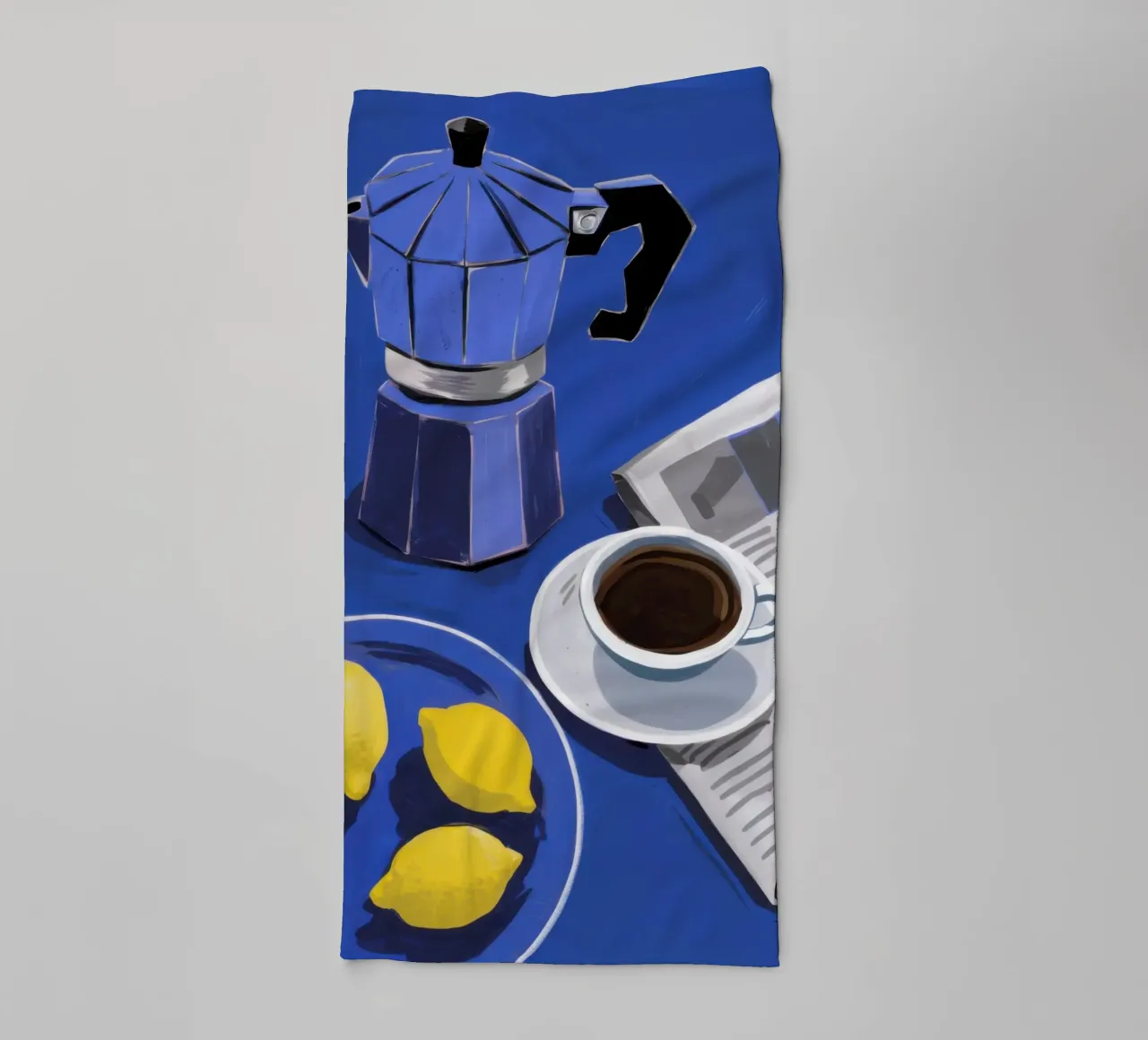 Caffè mattutino e limoni asciugamano da bagno da Flock Reverie