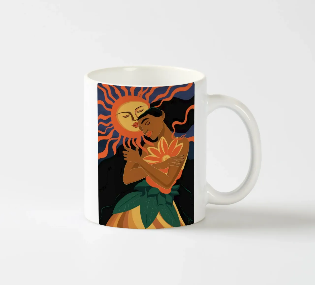 Fioritura della dea solare tazza in ceramica da Dream Gesso