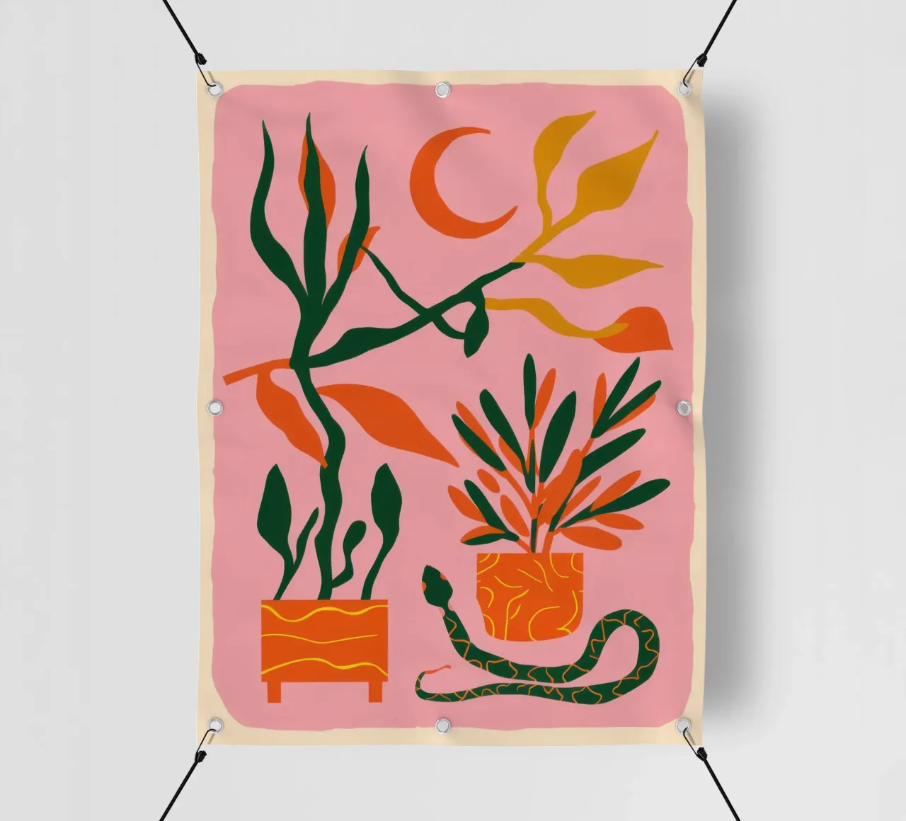 Botanici della parete rosa telo in pvc da Ink Pulse