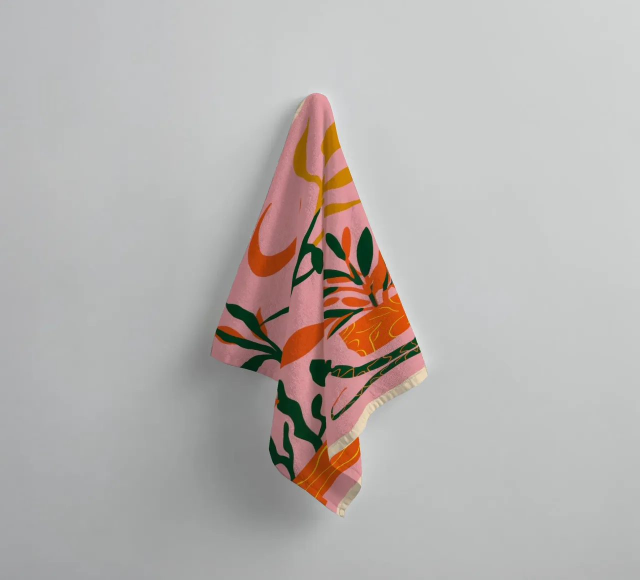 Rosa Wand-Botanicals Handtuch von Ink Pulse