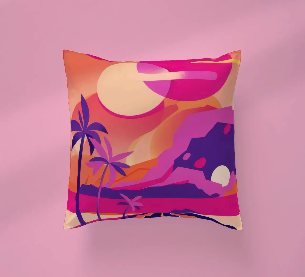 Sunset's Crimson Road decorative cushion by Rain Balance