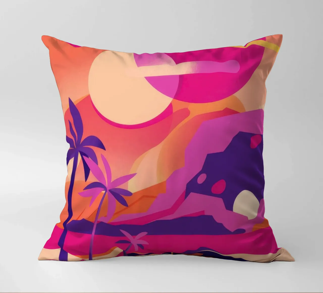 Sunset's Crimson Road decorative cushion by Rain Balance