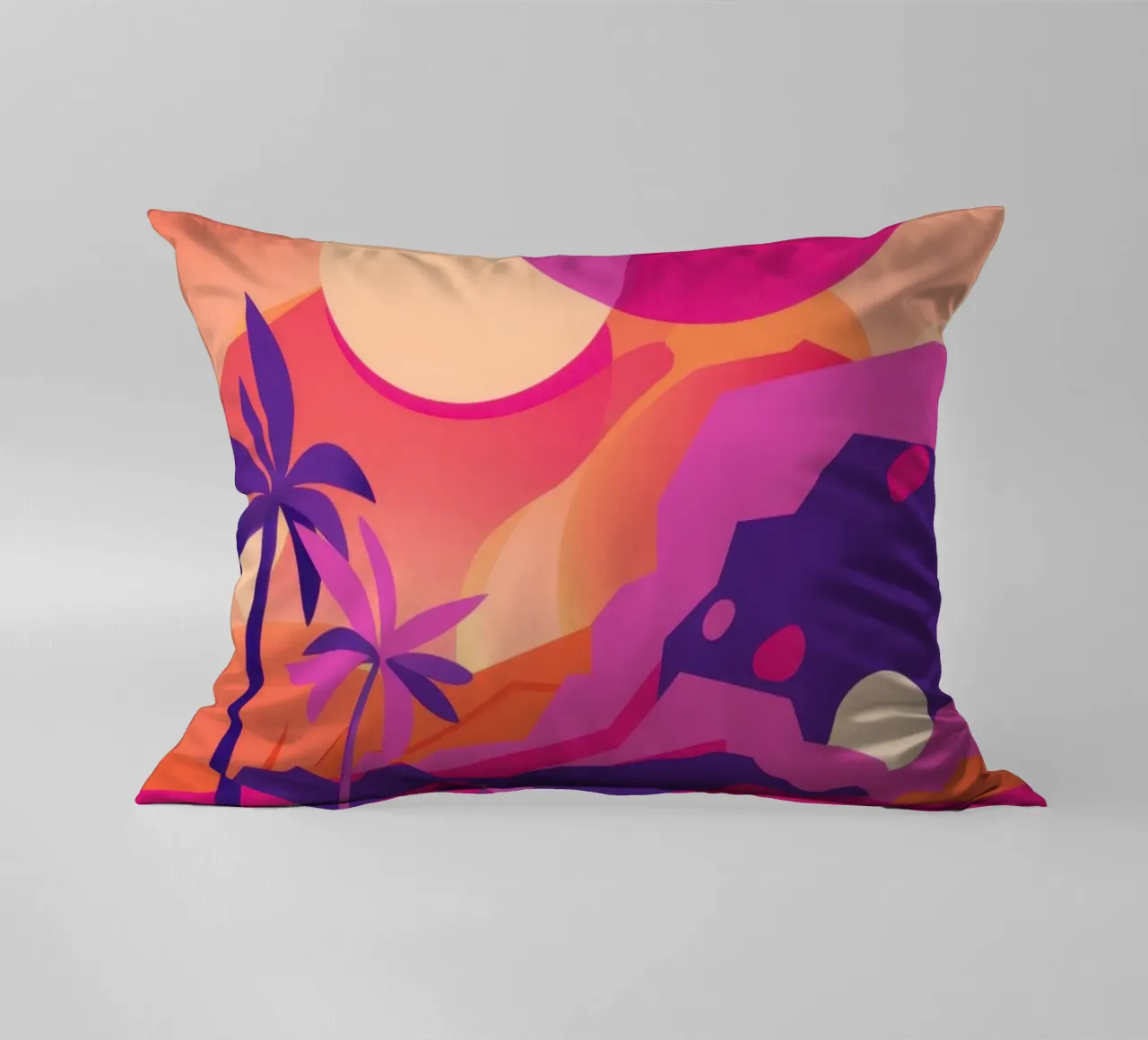 Sunset's Crimson Road decorative cushion by Rain Balance