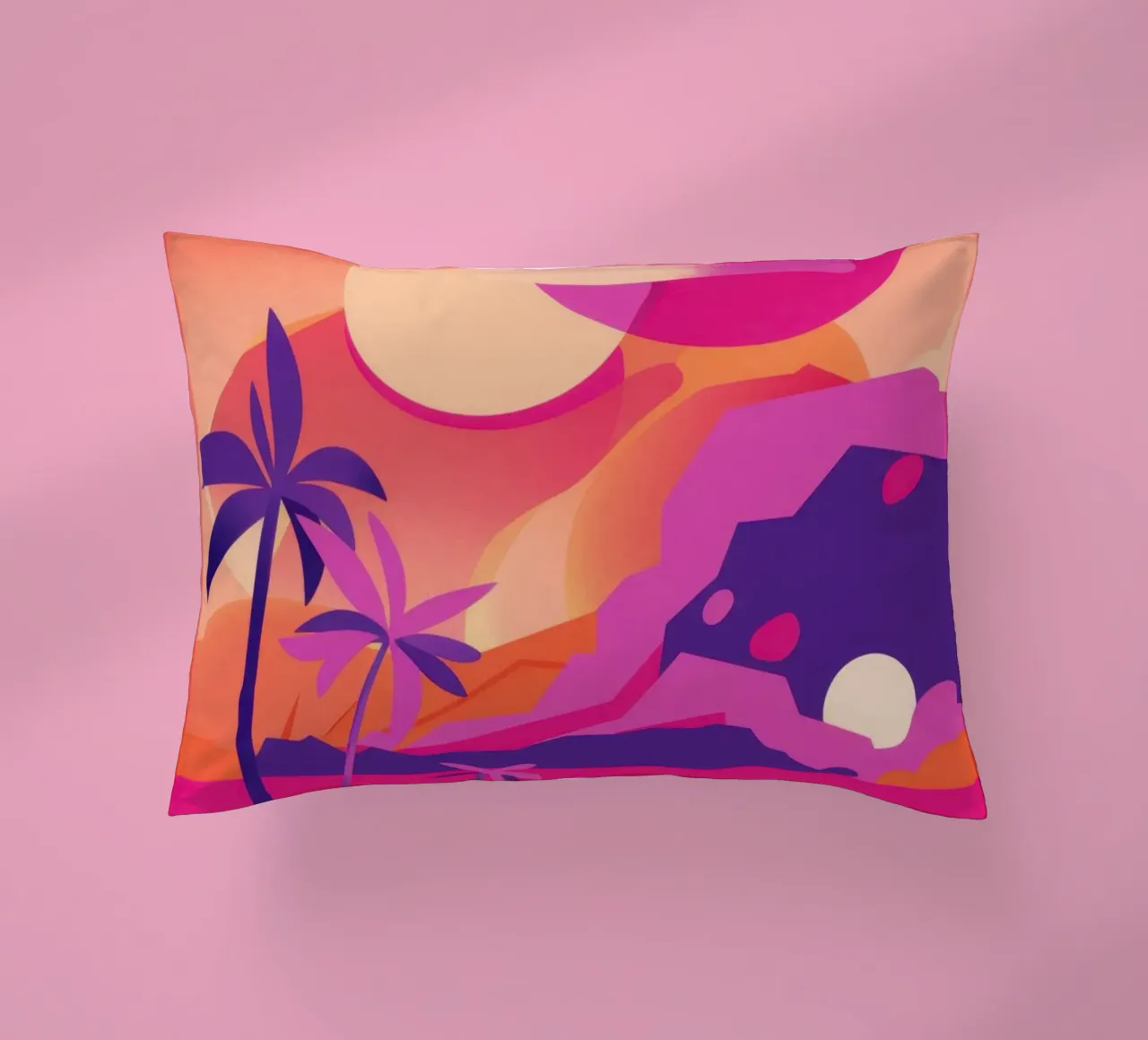 Sunset's Crimson Road decorative cushion by Rain Balance
