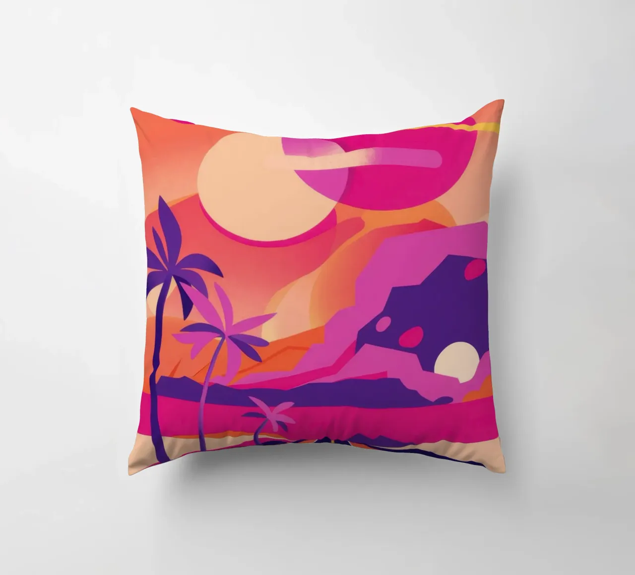 Sunset's Crimson Road decorative cushion by Rain Balance