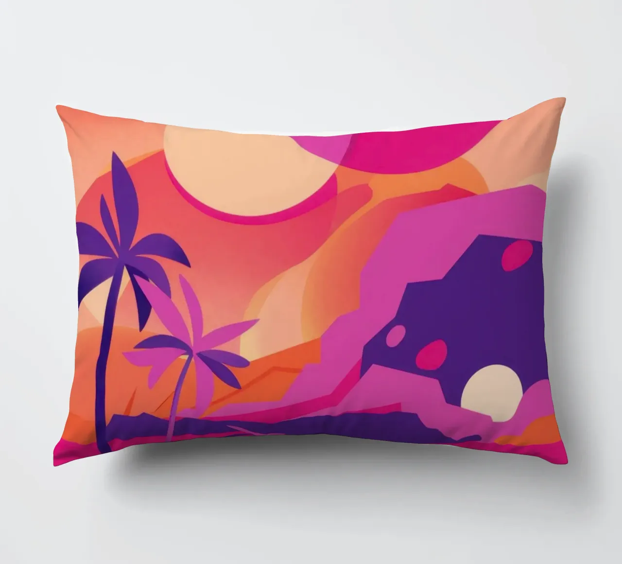 Sunset's Crimson Road decorative cushion by Rain Balance