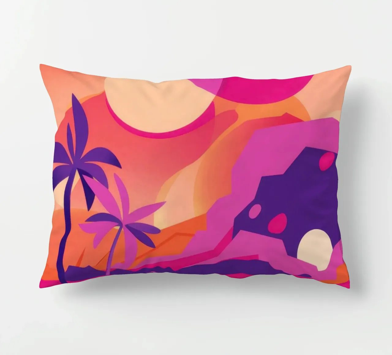 Sunset's Crimson Road decorative cushion by Rain Balance
