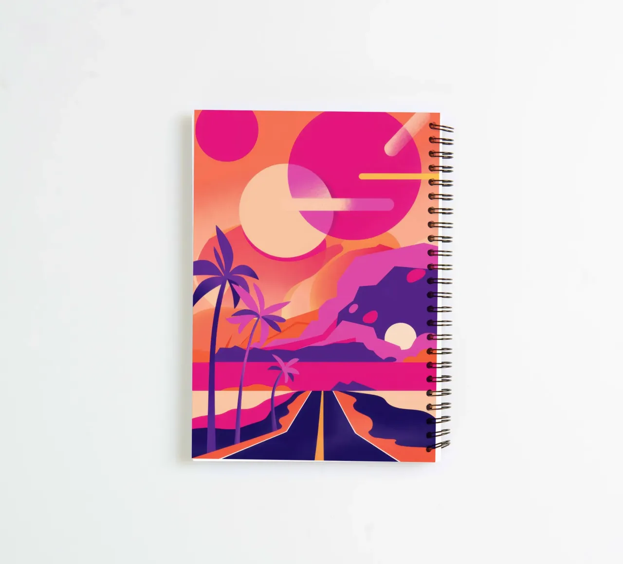 Sunset's Crimson Road spiral notebook by Rain Balance