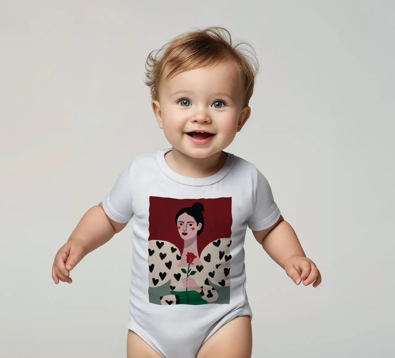 Amore a forma di cuore body neonato maniche corte da Reds Jays