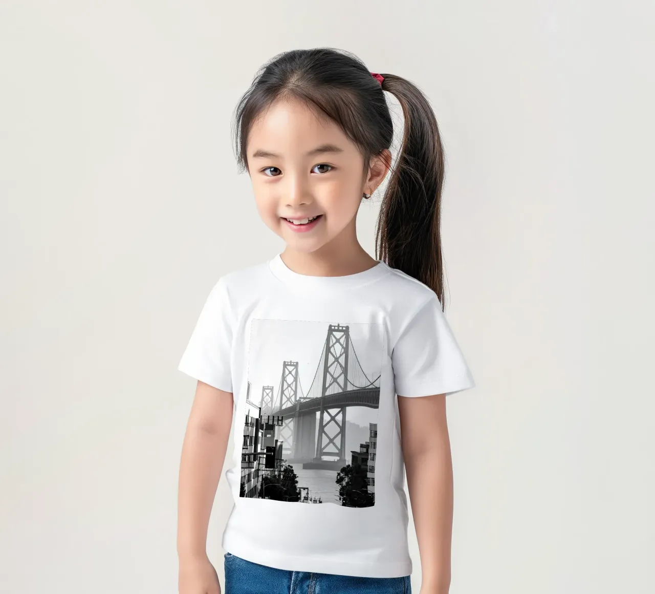 Bay Bridge Black and White kids t-shirt by Black And White