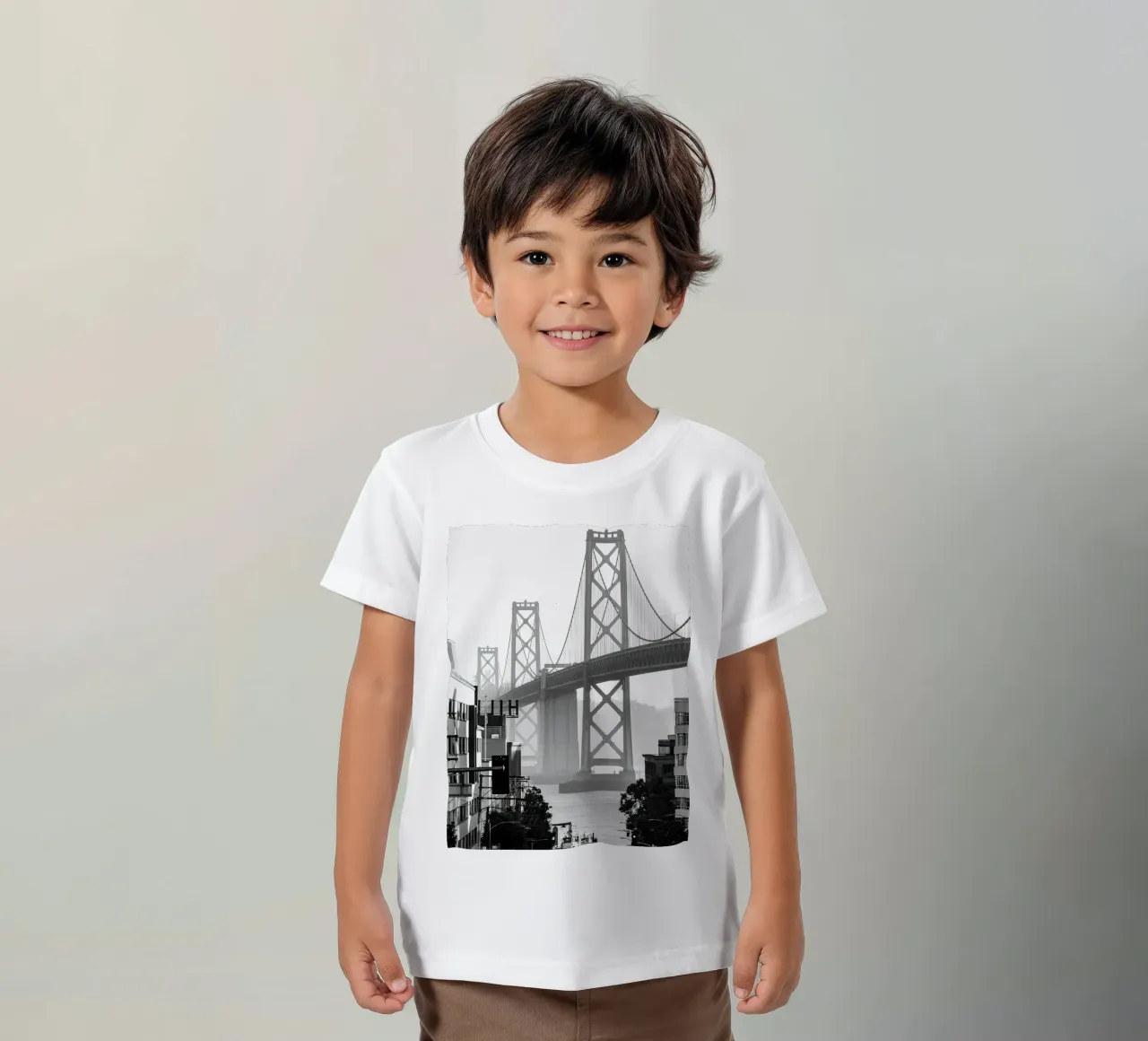 Bay Bridge Black and White kids t-shirt by Black And White