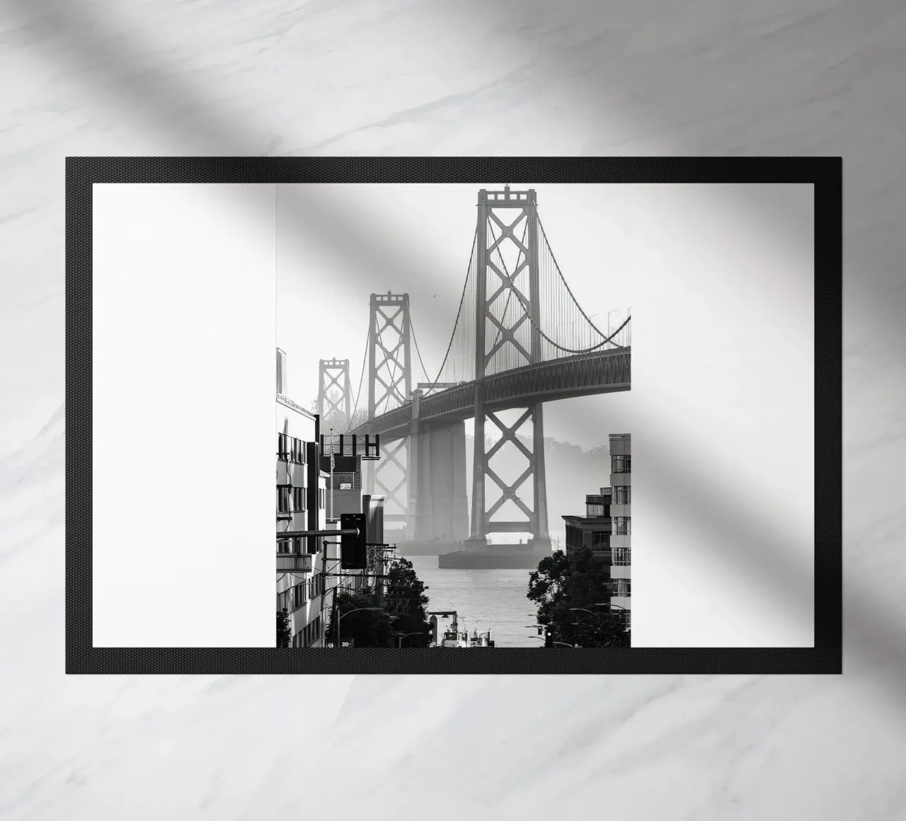 Bay Bridge zwart-wit deurmat van Black And White