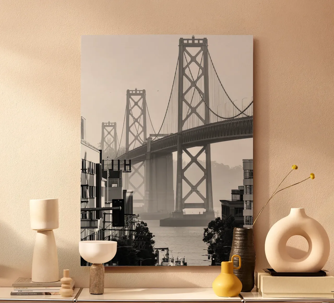 Bay Bridge Black and White forex plate by Black And White