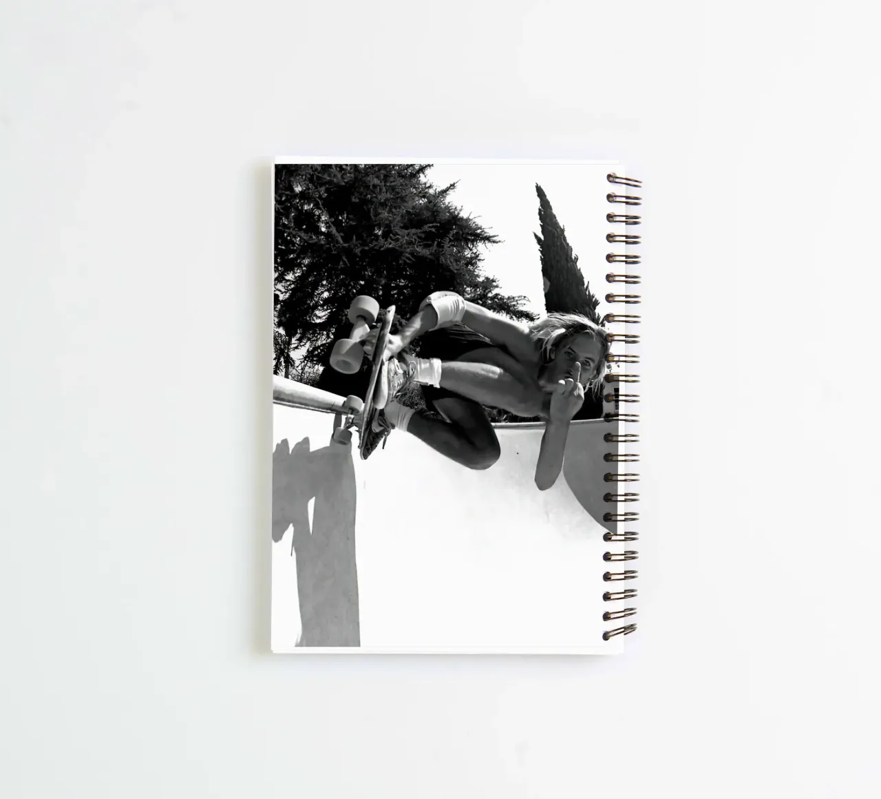 The F You Skateboard spiral notebook by Black And White