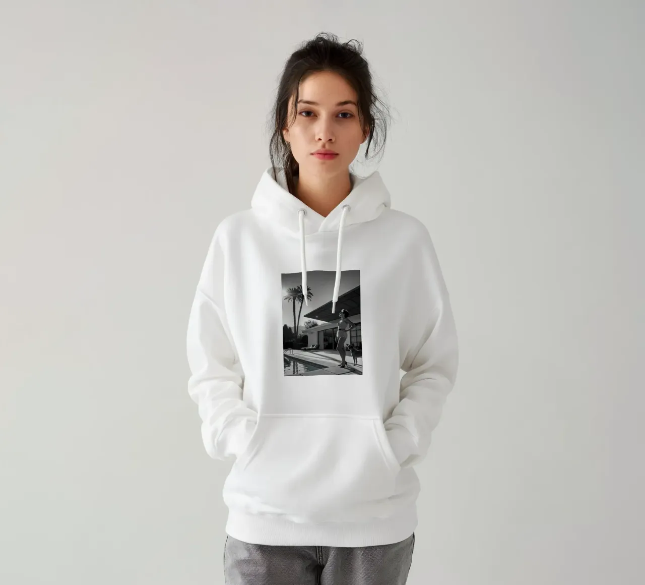Medio Secolo Moderno felpa con cappuccio da Black And White
