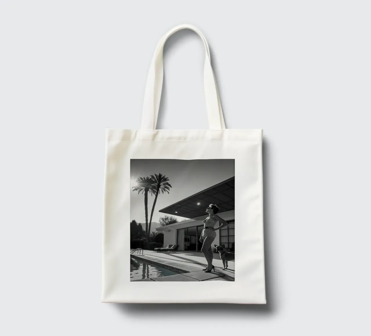 Mid Century Modern tote bag by Black And White