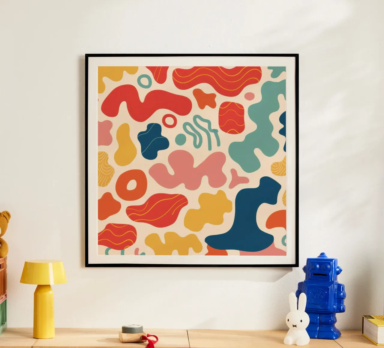 Carnevale dalle forme giocose poster con telaio in legno da Dream Gesso