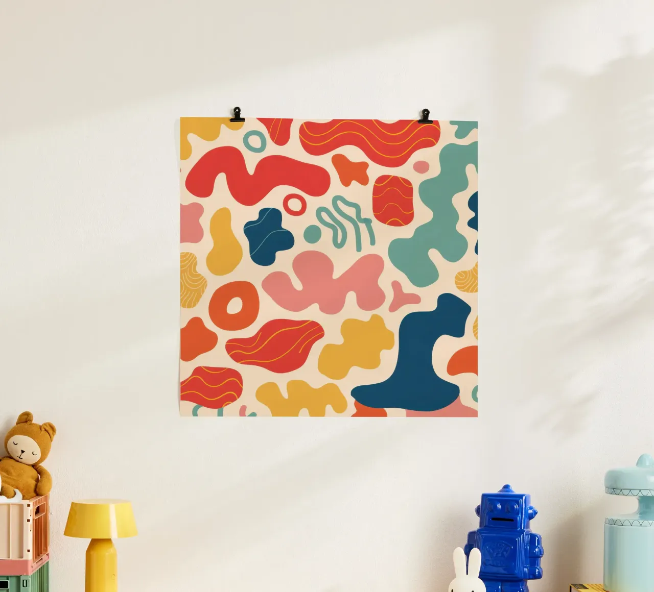 Carnevale dalle forme giocose poster con telaio in legno da Dream Gesso