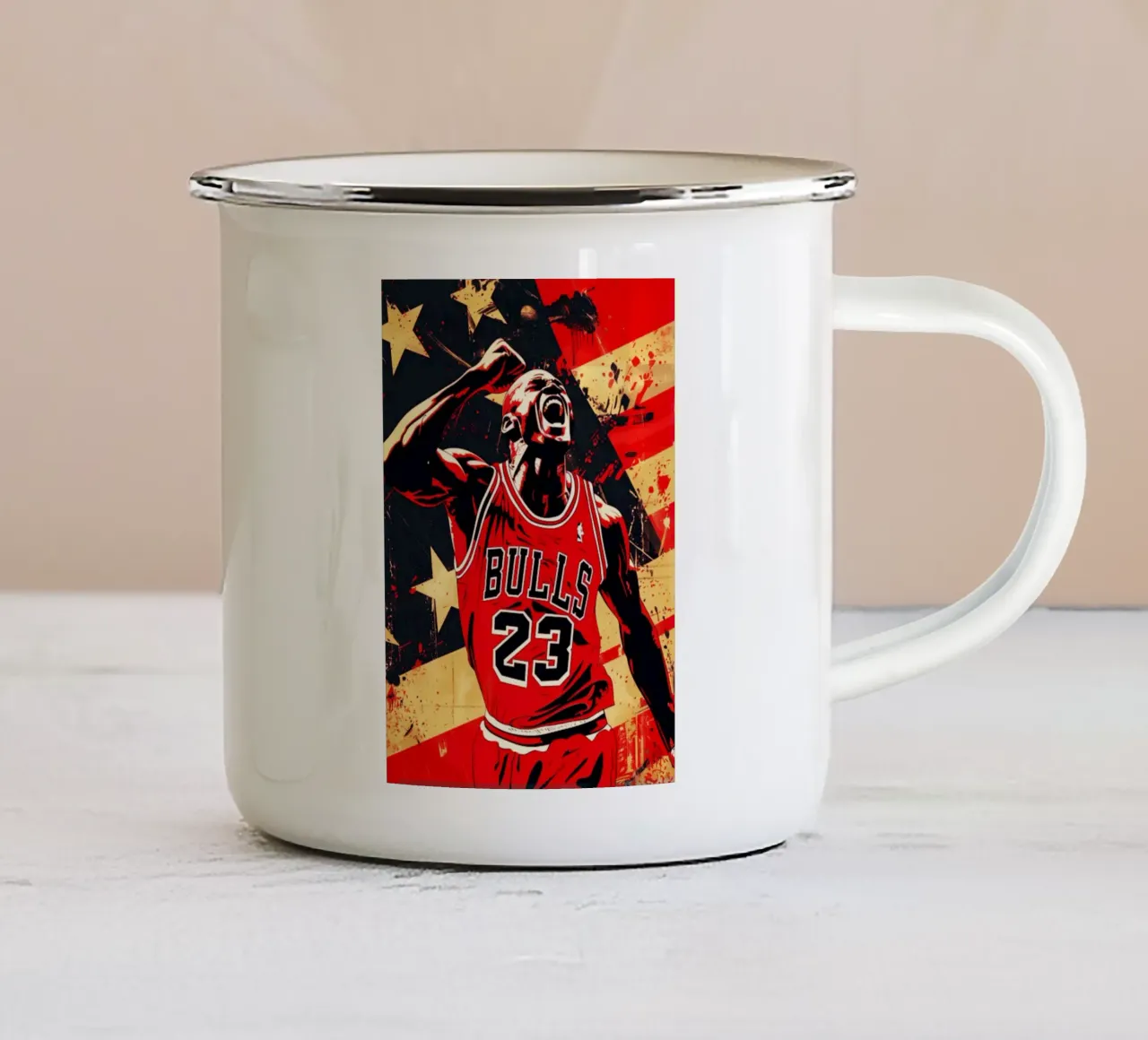 Michael Jordan art tazza in smalto da Lembayung art