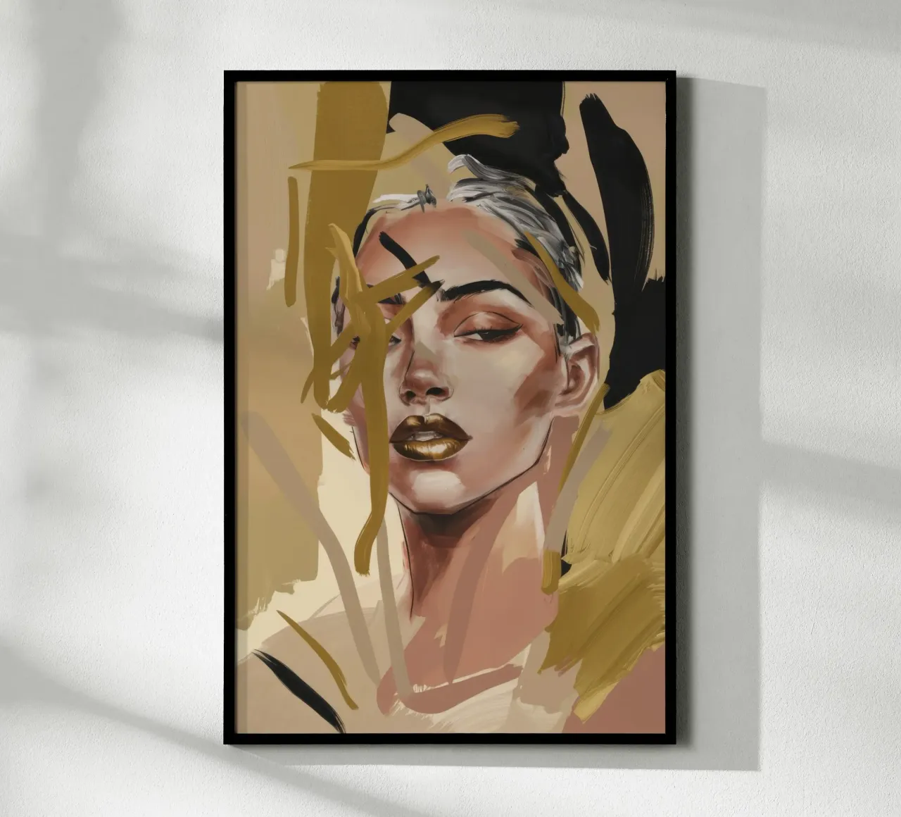 Fragmentierter Blick Anmut Poster mit Kunststoffrahmen von Dream Gesso