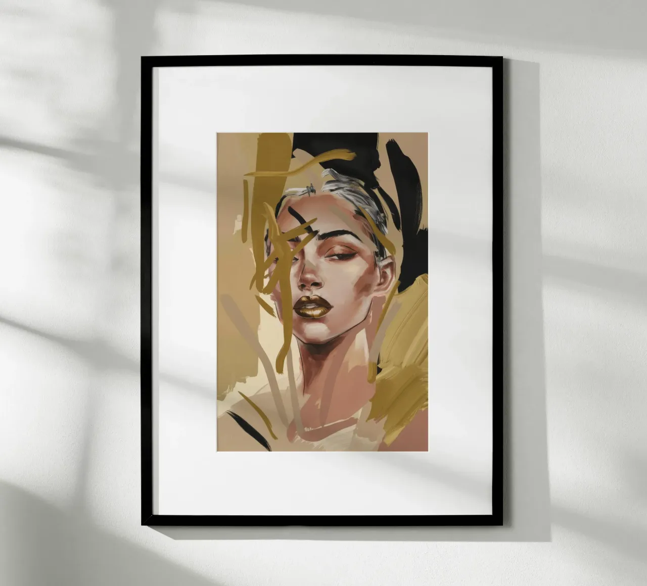 Fragmentierter Blick Anmut Poster mit Kunststoffrahmen von Dream Gesso