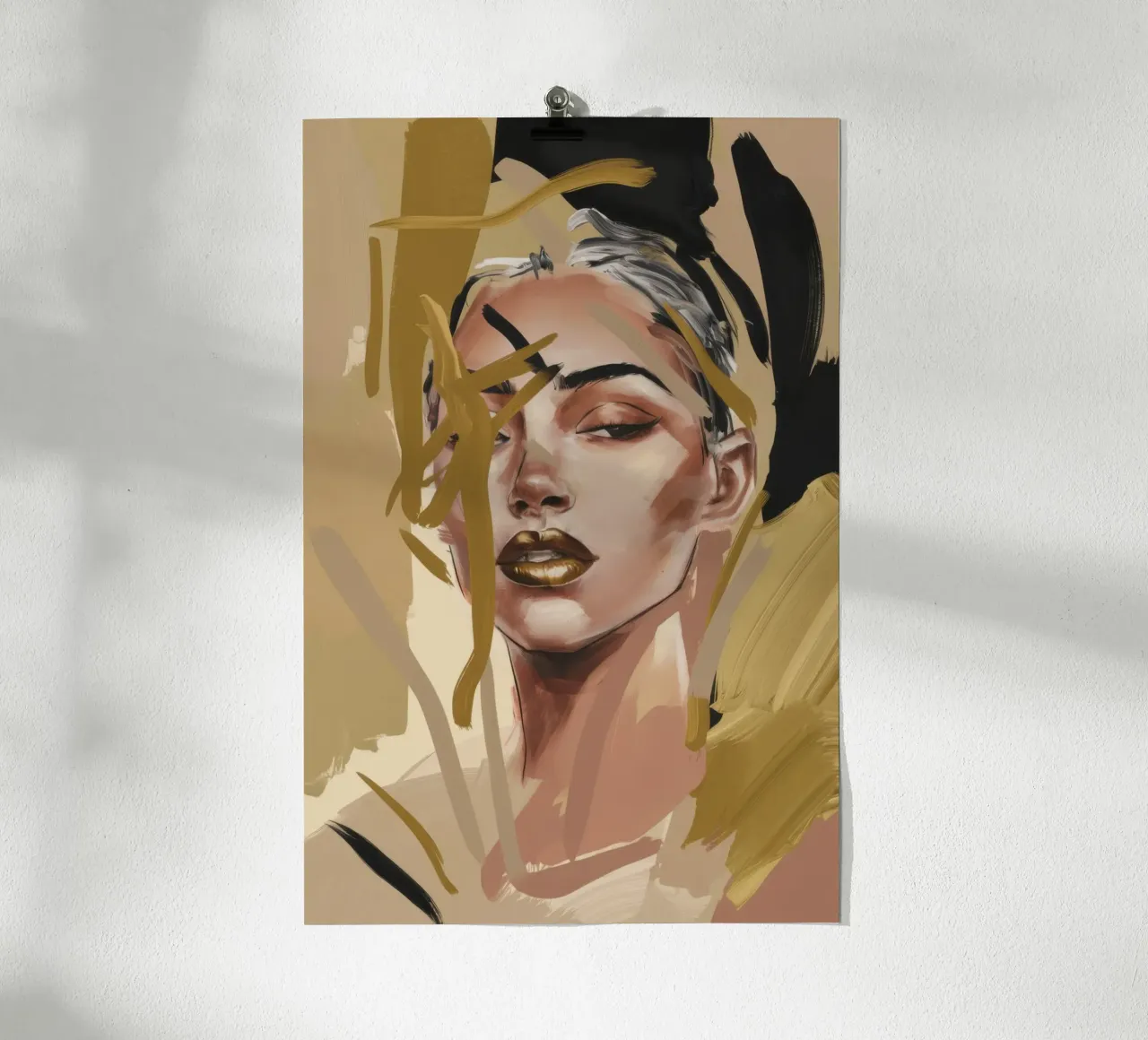 Fragmentierter Blick Anmut Poster mit Kunststoffrahmen von Dream Gesso