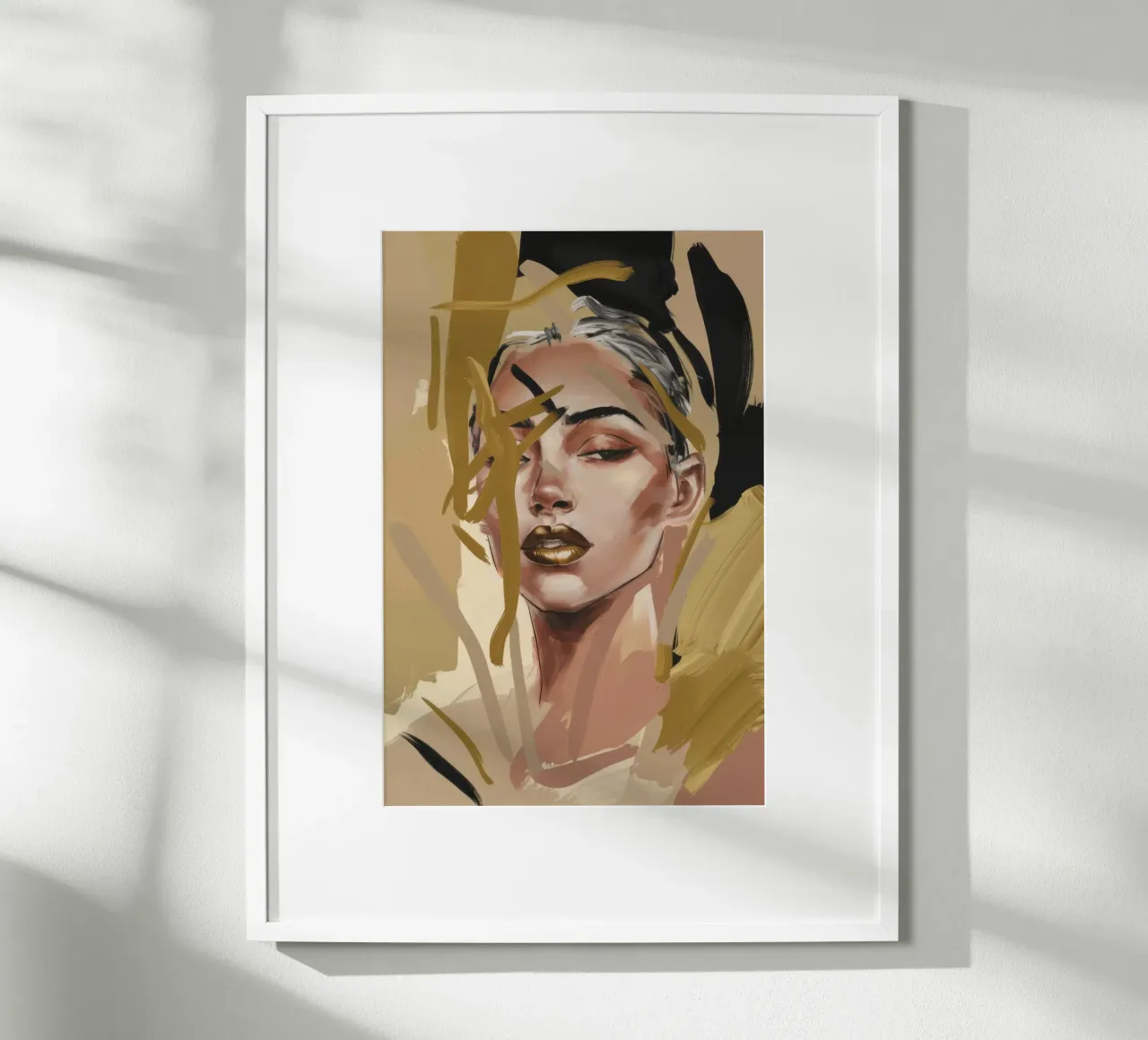 Fragmentierter Blick Anmut Poster mit Kunststoffrahmen von Dream Gesso