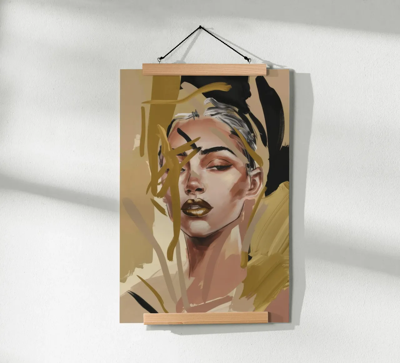 Fragmentierter Blick Anmut Poster mit Kunststoffrahmen von Dream Gesso