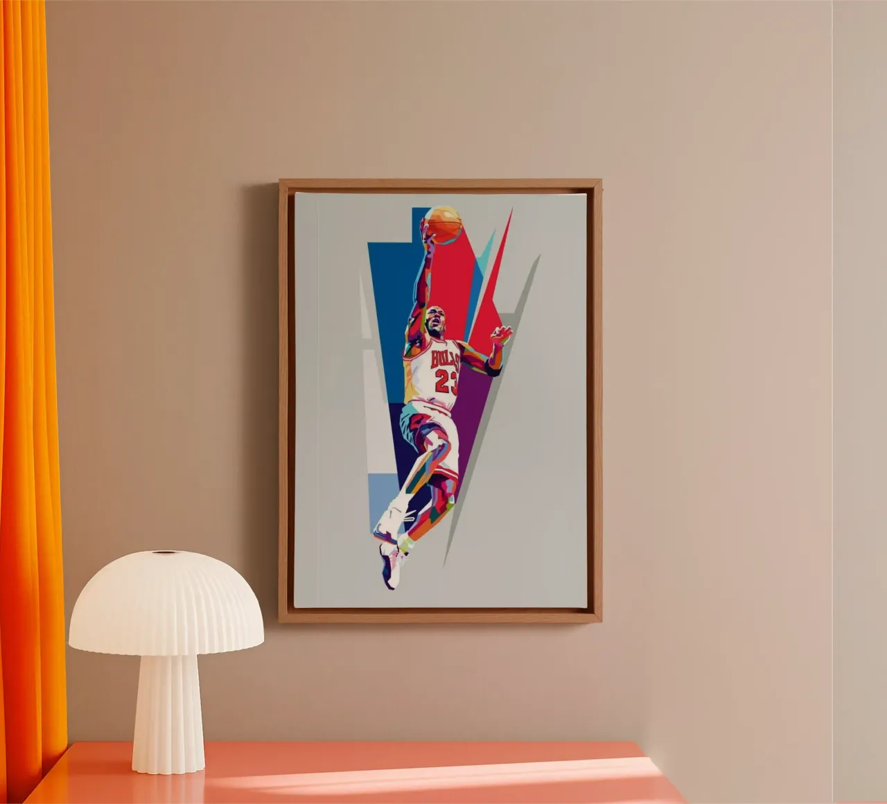 Michael Jordan pop art tela con Cornice a cassetta da Lembayung art