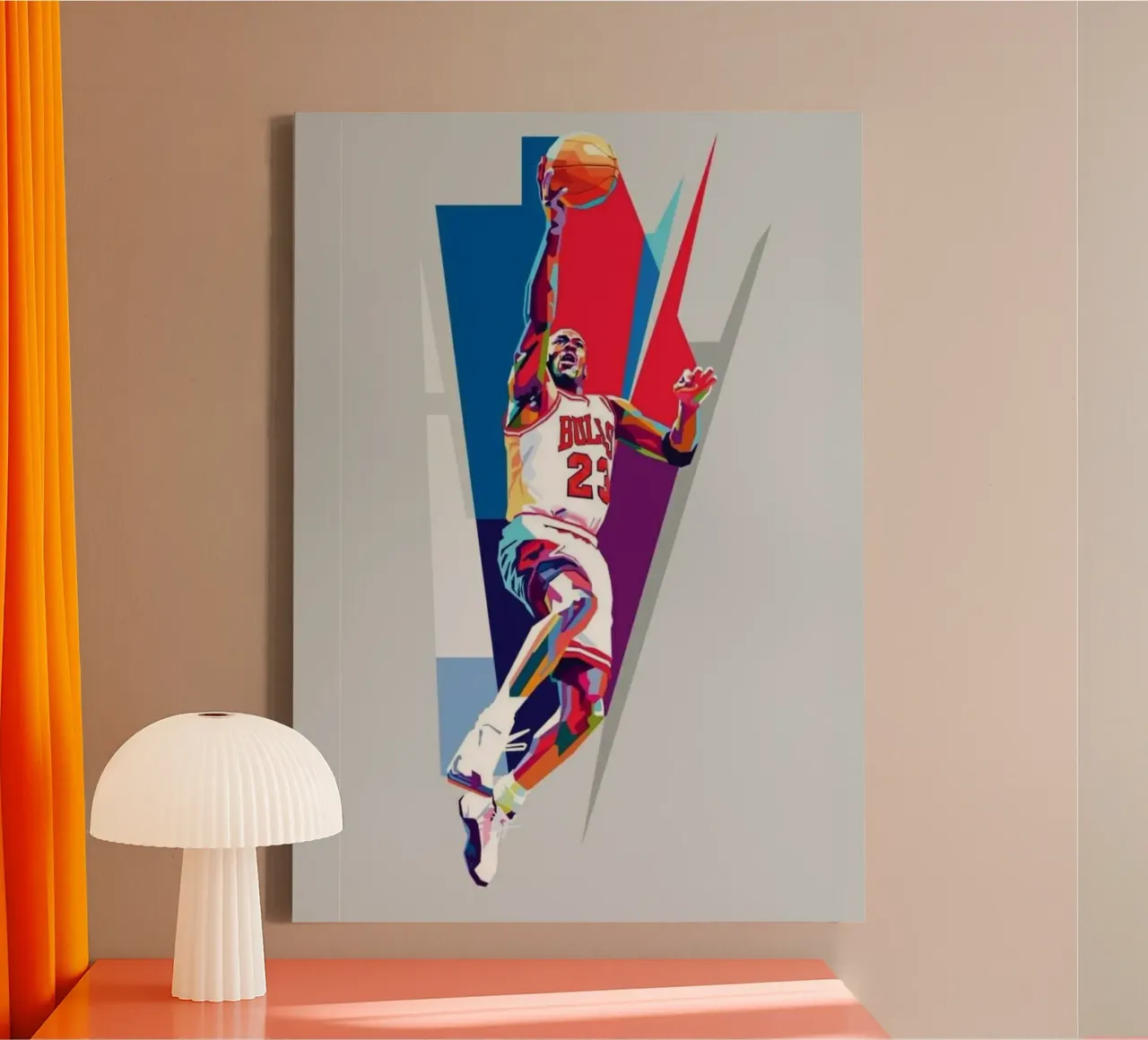 Michael Jordan pop art tela con Cornice a cassetta da Lembayung art
