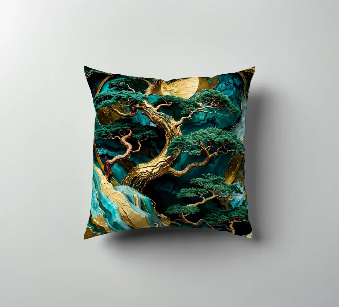 Lunar Forest Kintsugi Art cuscino da Pixaverse