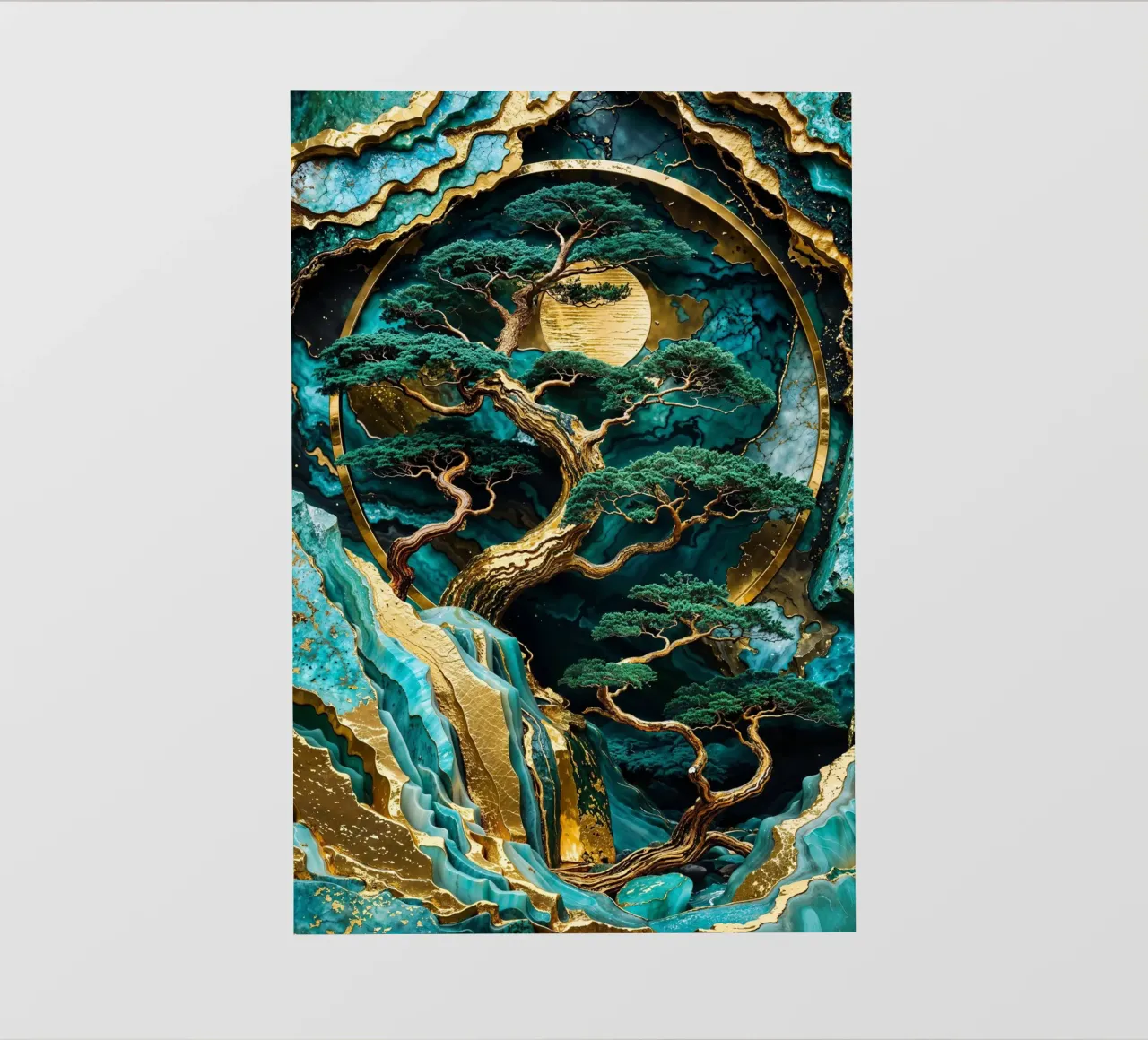 Lunar Forest Kintsugi Art telo in pvc da Pixaverse