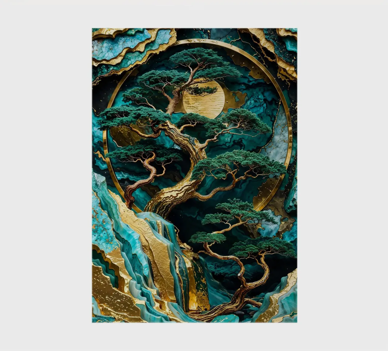 Lunar Forest Kintsugi Art notebook by Pixaverse