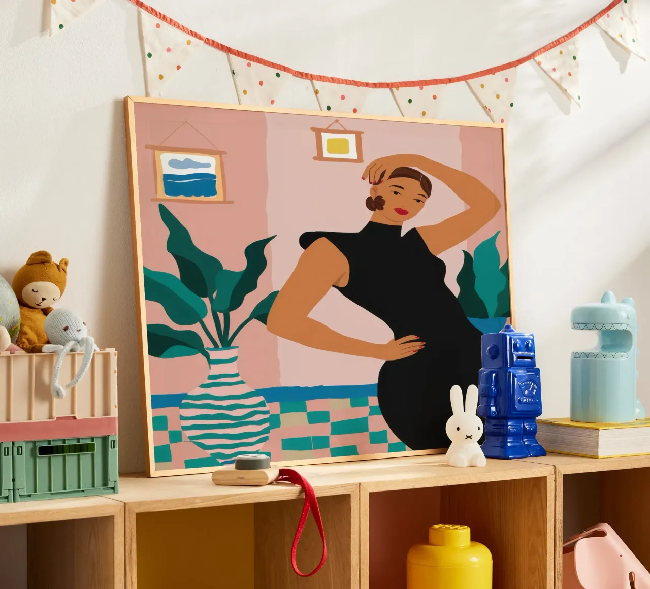 Vreugdevolle beweging dans hahnemühle van Dream Gesso