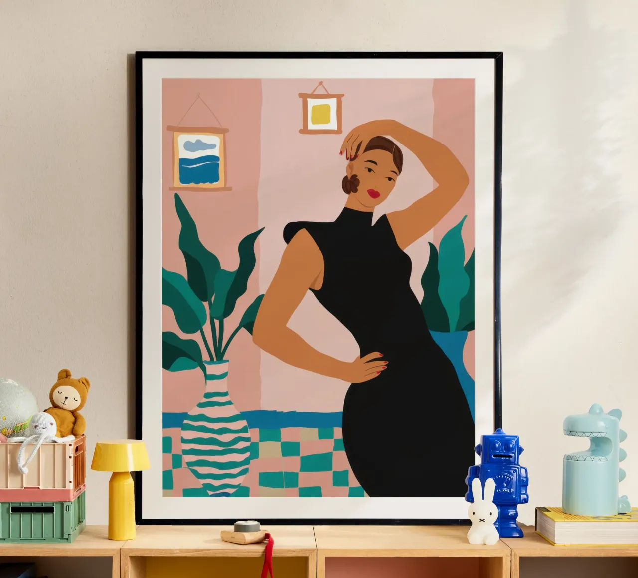 Vreugdevolle beweging dans hahnemühle van Dream Gesso