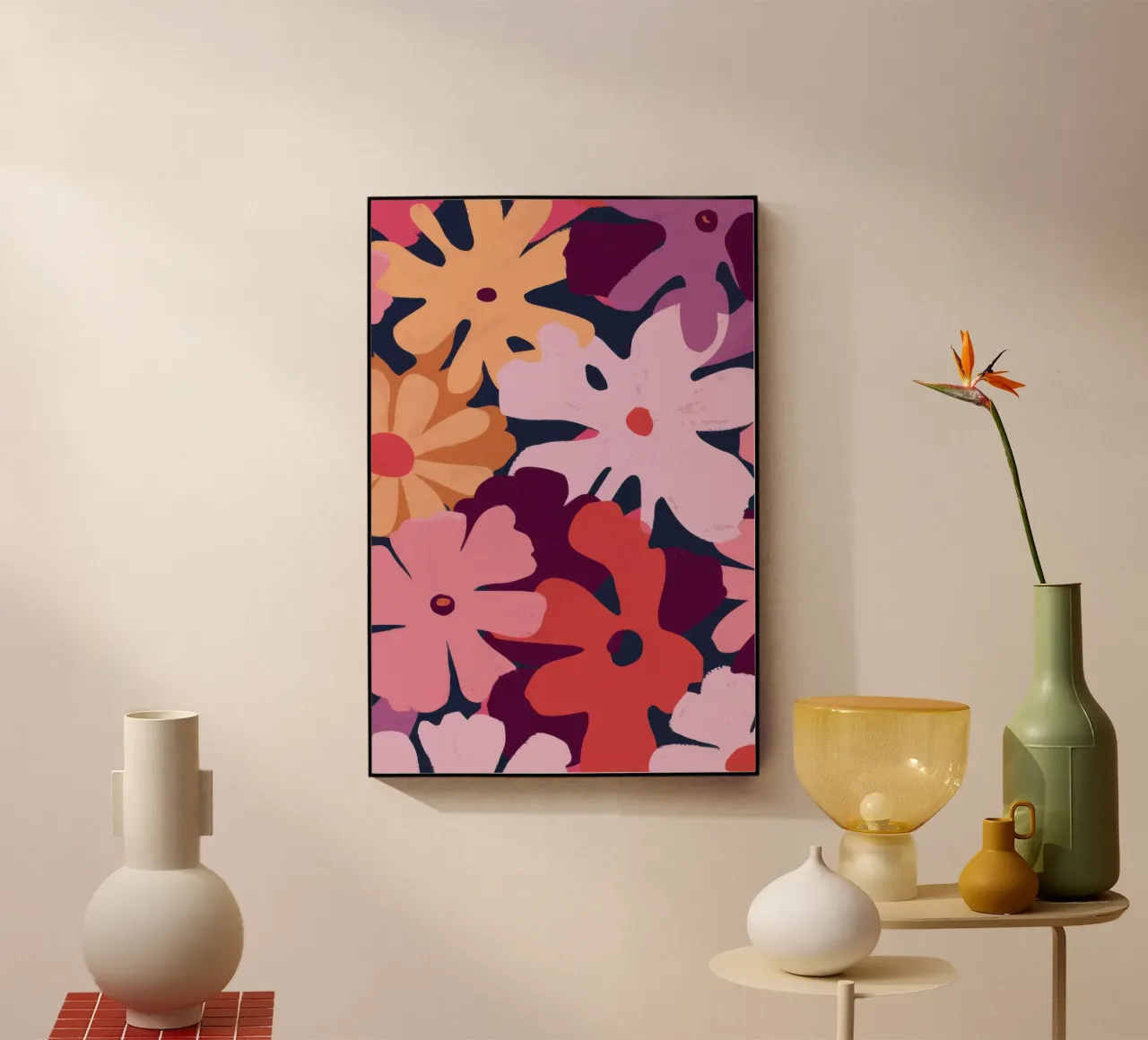 Psychedelischer Blütenblatt-Pop Acryl-Glas von Reds Jays