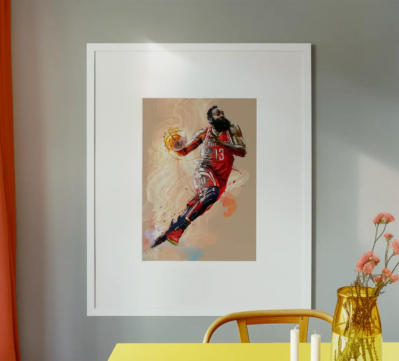 James Harden art poster con telaio in alluminio da Lembayung art