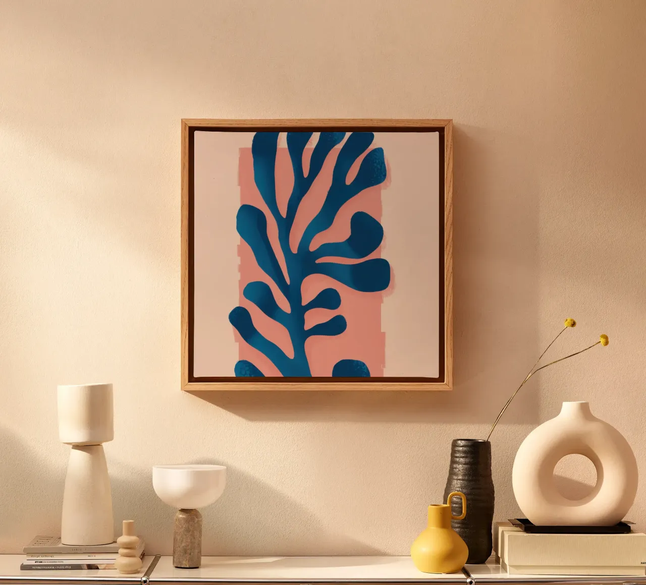 Cerulean Cut Out Cadence canvas with Floater frame by Reds Jays