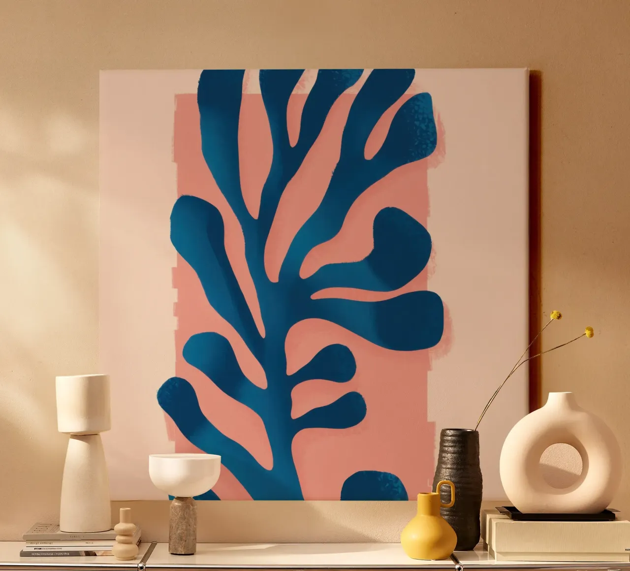 Cerulean Cut Out Cadence canvas with Floater frame by Reds Jays