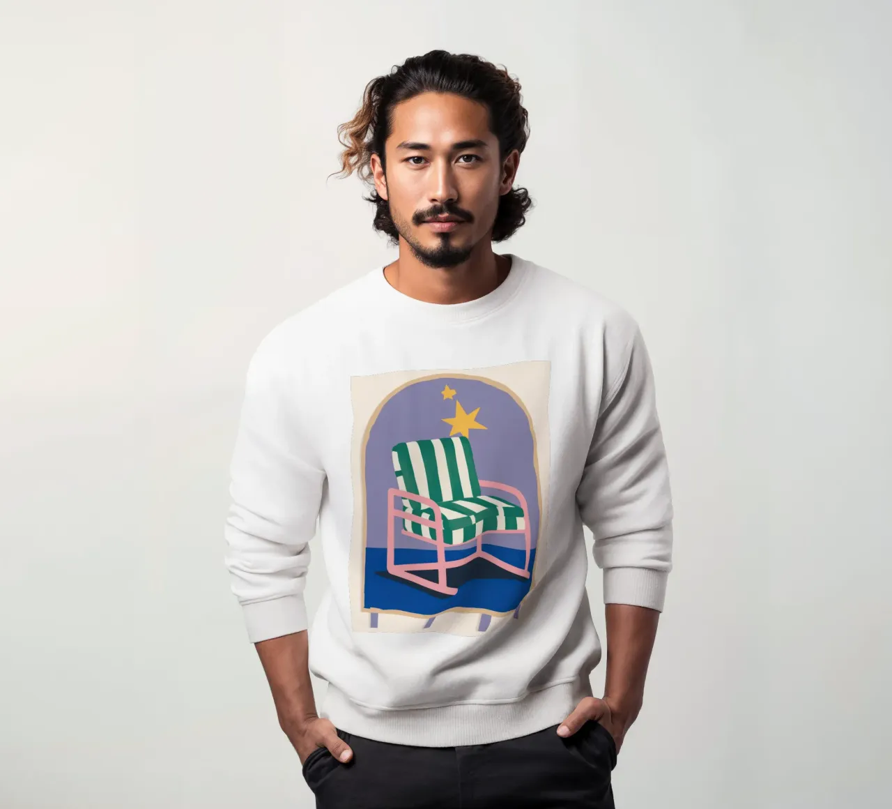 Sedile a strisce celesti felpa da Dream Gesso