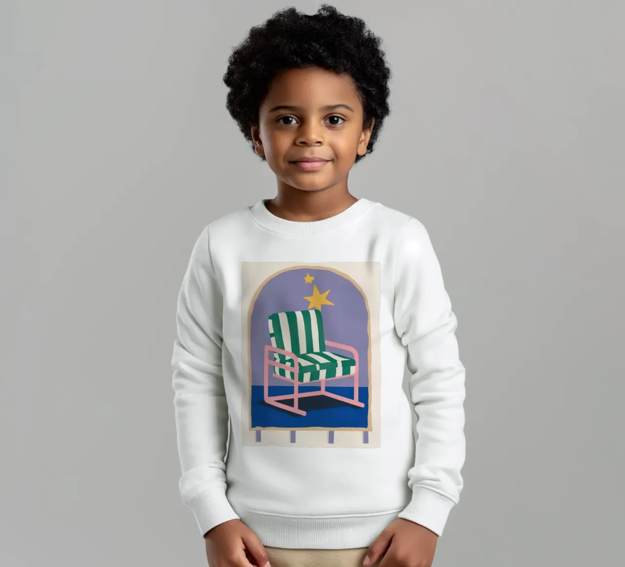 Sedile a strisce celesti felpa bambino da Dream Gesso