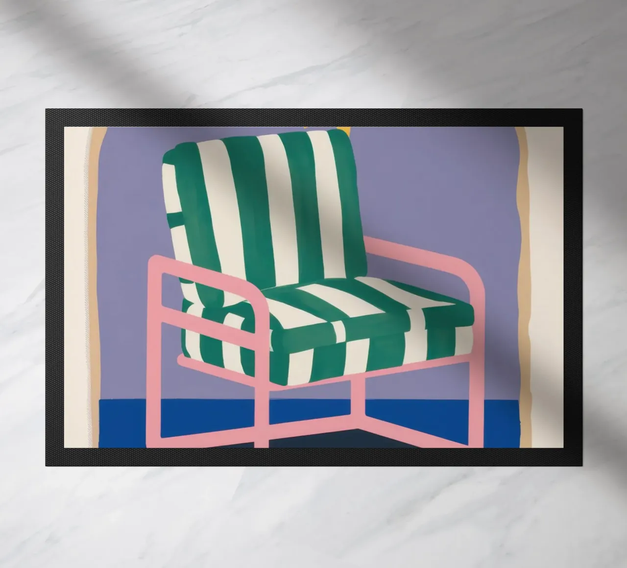 Sedile a strisce celesti zerbino da Dream Gesso