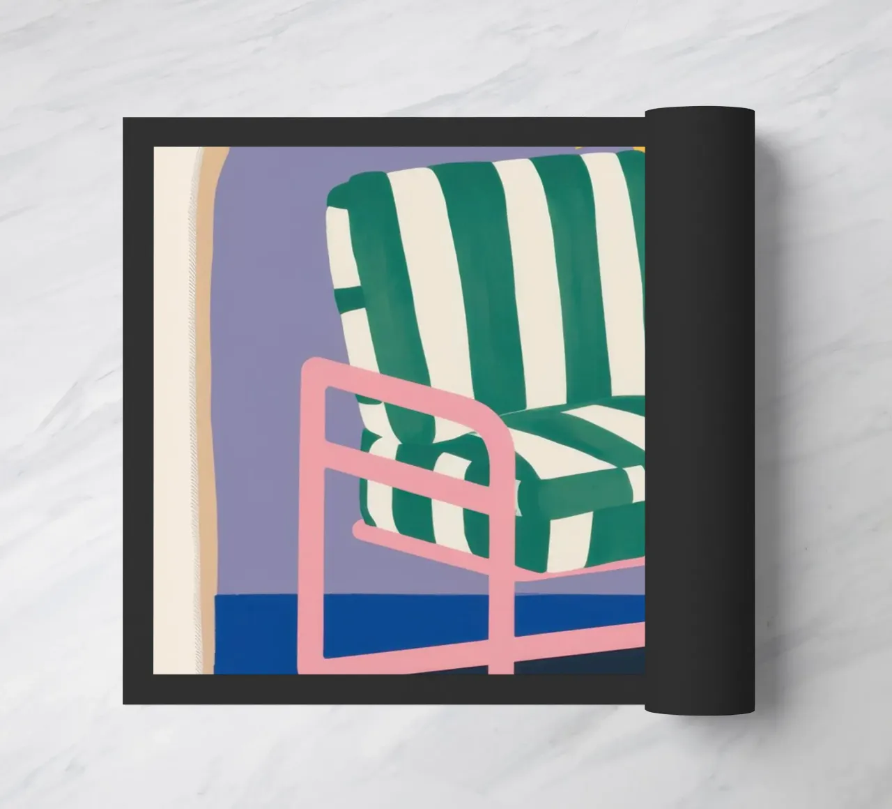 Sedile a strisce celesti zerbino da Dream Gesso