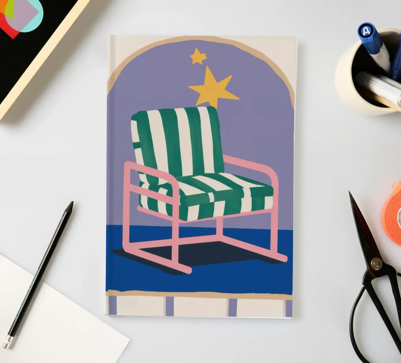 Sedile a strisce celesti diario da Dream Gesso