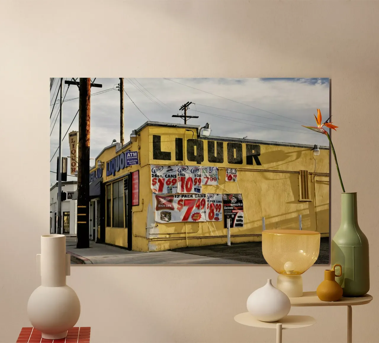 Liquor Store Culver City poster con telaio in plastica da Marc Gruninger