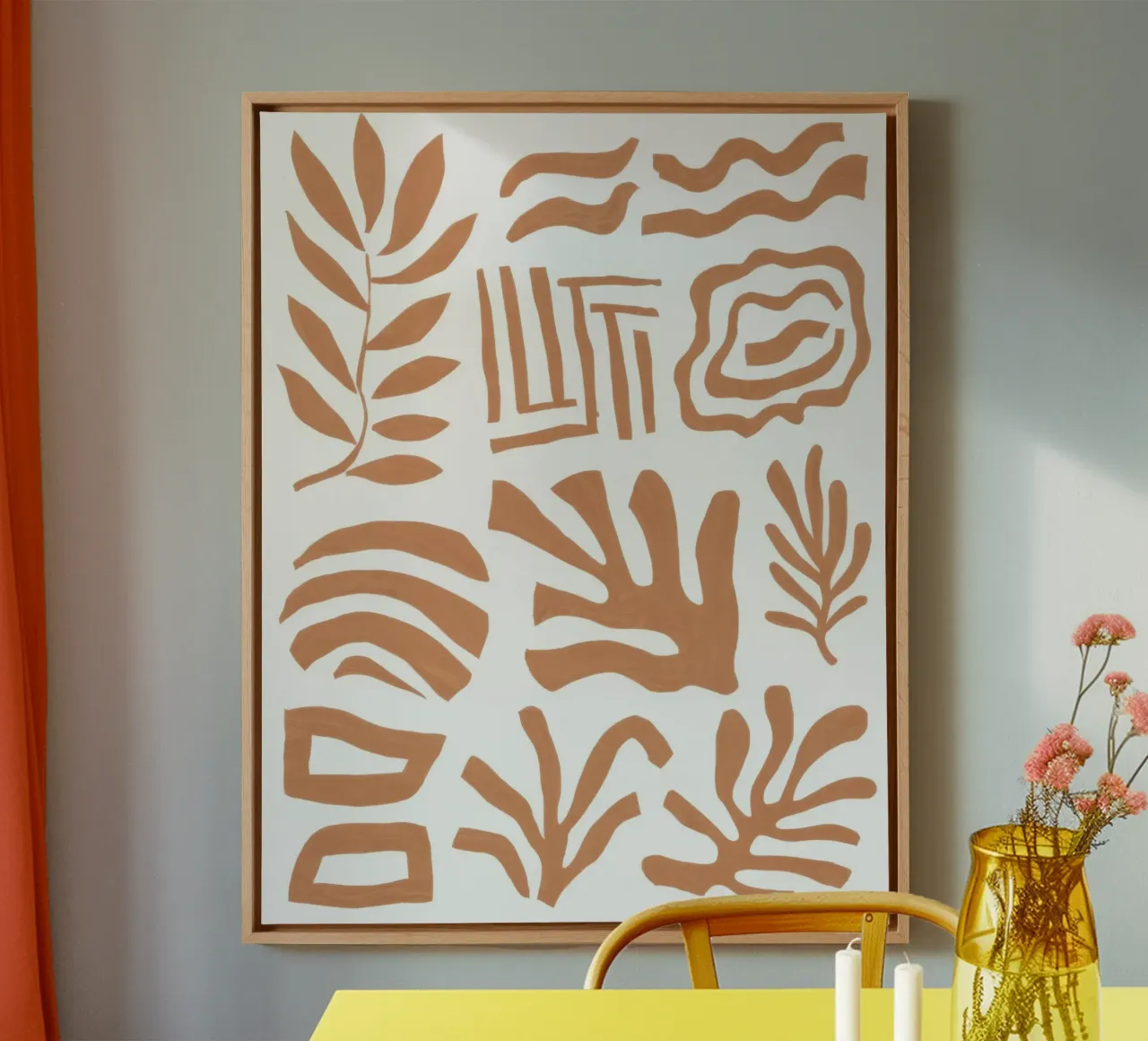 Terracotta Shape Dance canvas by Reds Jays